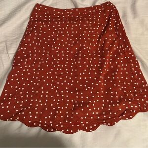 41 Hawthorn Red and White Polka Dot A-Line Skirt